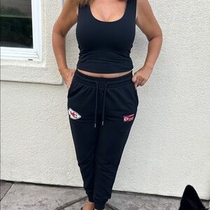 Stylish Black Joggers with Team Logo